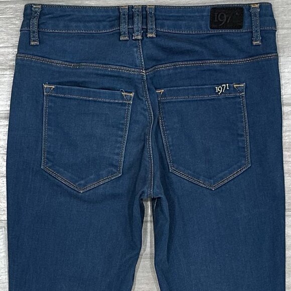 Reiss 1971 Ross Low-Rise Lightweight Stretch Skinny Jeans in Medium Blue Size 2 - Picture 7 of 14